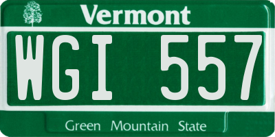VT license plate WGI557