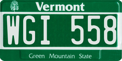 VT license plate WGI558
