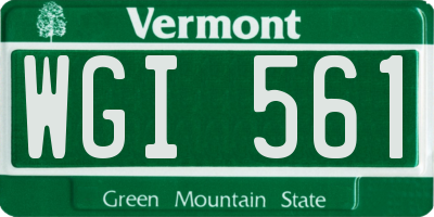VT license plate WGI561