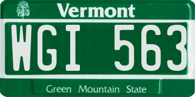 VT license plate WGI563