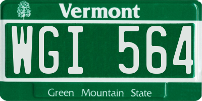 VT license plate WGI564