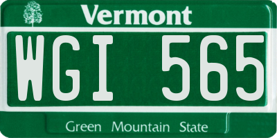 VT license plate WGI565