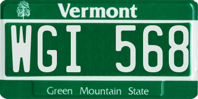 VT license plate WGI568