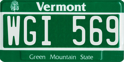 VT license plate WGI569