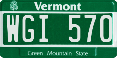 VT license plate WGI570