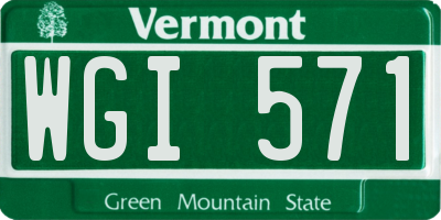 VT license plate WGI571