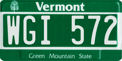 VT license plate WGI572