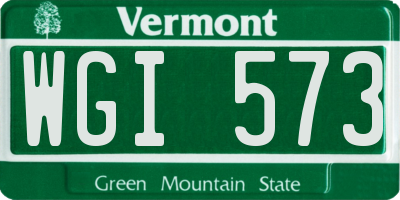 VT license plate WGI573