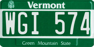 VT license plate WGI574