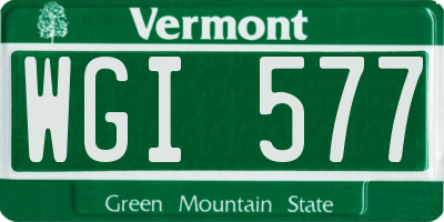 VT license plate WGI577