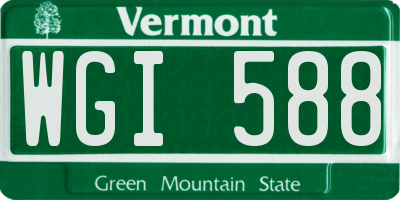 VT license plate WGI588