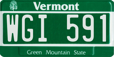 VT license plate WGI591