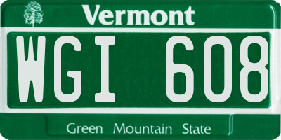 VT license plate WGI608