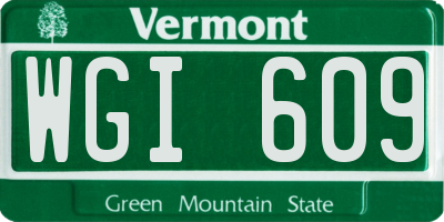 VT license plate WGI609