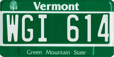 VT license plate WGI614