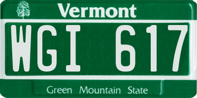 VT license plate WGI617