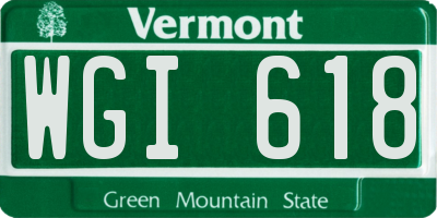 VT license plate WGI618