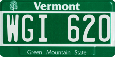 VT license plate WGI620