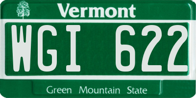 VT license plate WGI622