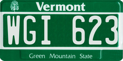 VT license plate WGI623