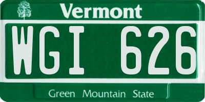 VT license plate WGI626