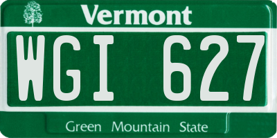 VT license plate WGI627