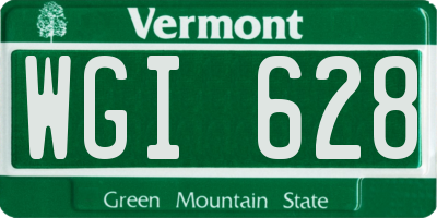 VT license plate WGI628