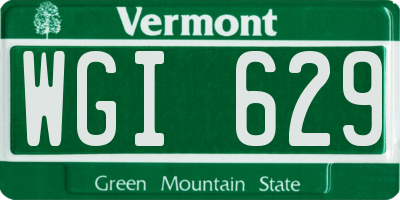 VT license plate WGI629