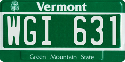VT license plate WGI631