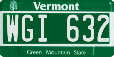 VT license plate WGI632