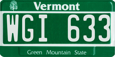 VT license plate WGI633