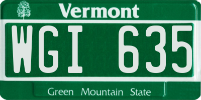 VT license plate WGI635