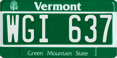 VT license plate WGI637