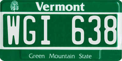 VT license plate WGI638
