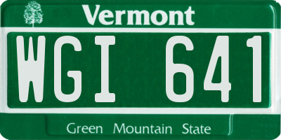 VT license plate WGI641