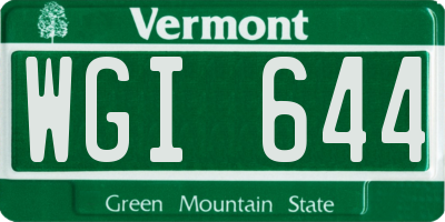 VT license plate WGI644