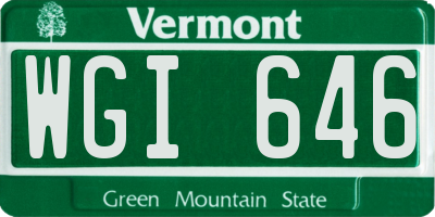 VT license plate WGI646