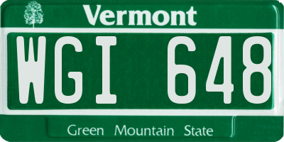 VT license plate WGI648