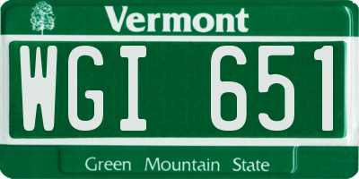 VT license plate WGI651