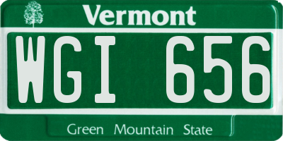 VT license plate WGI656