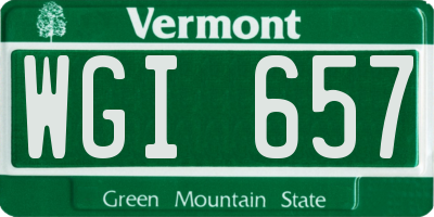 VT license plate WGI657