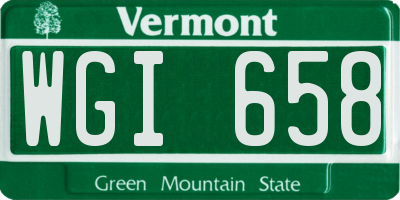 VT license plate WGI658