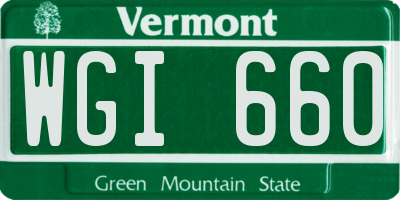 VT license plate WGI660