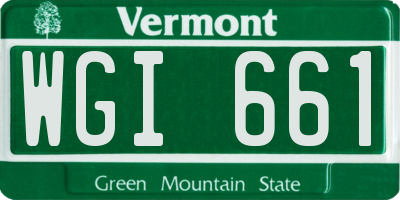 VT license plate WGI661