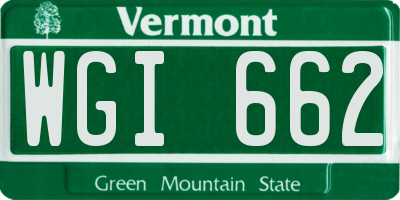 VT license plate WGI662