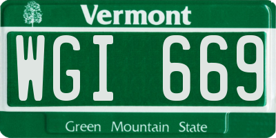 VT license plate WGI669