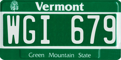 VT license plate WGI679