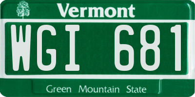 VT license plate WGI681
