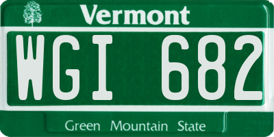 VT license plate WGI682