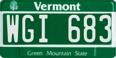 VT license plate WGI683